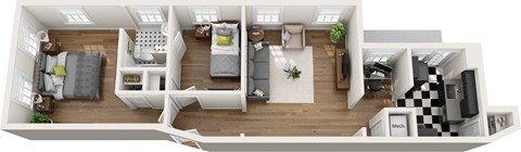 B1 - 2x1 795 sq. ft. at The Collection, Richmond, 23220